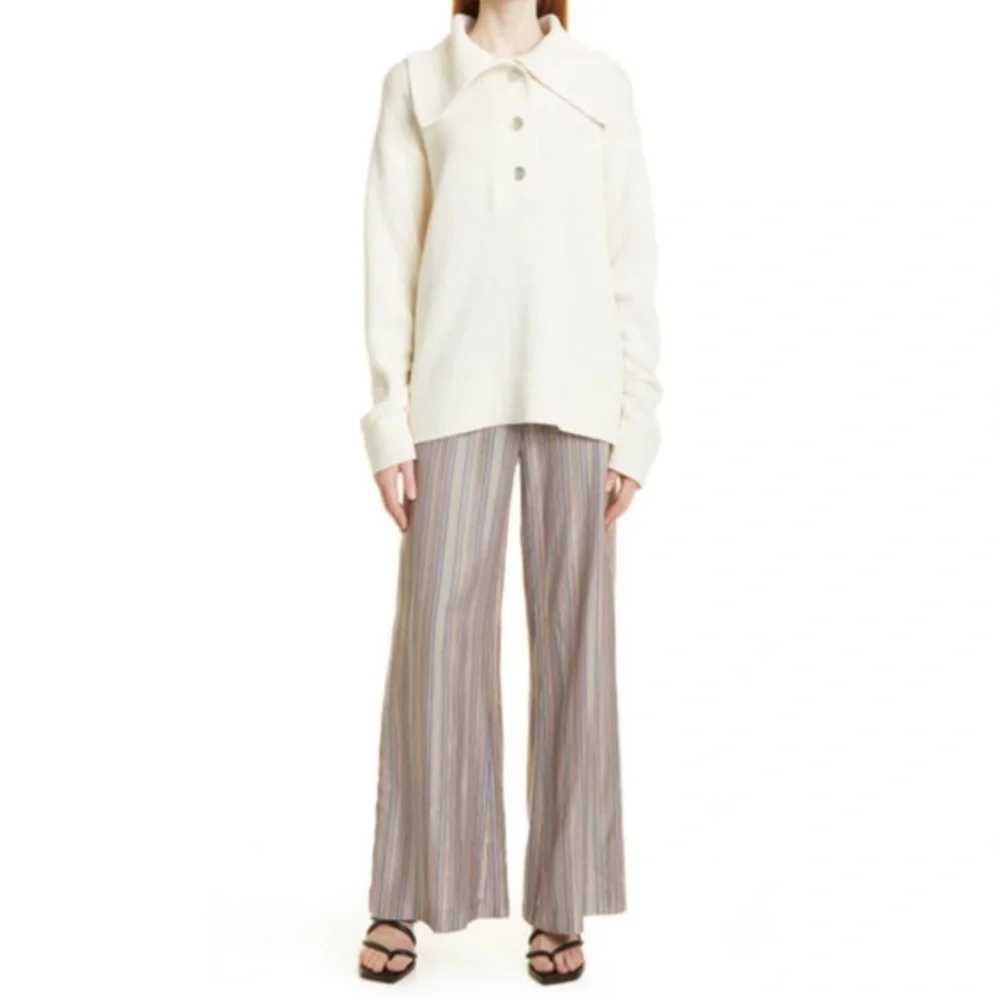 SAMSOE SAMSOE | Women’s Multicolor Striped Elina Side Zip Wide Leg Pants, Size M - Picture 16 of 16